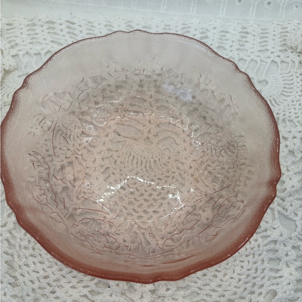 Arcoroc France Rosaline Pink Glass Bowl
